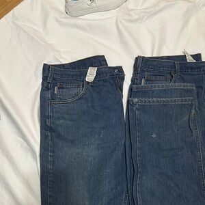 FR Carhartt Men's Dark Blue Straight Jeans